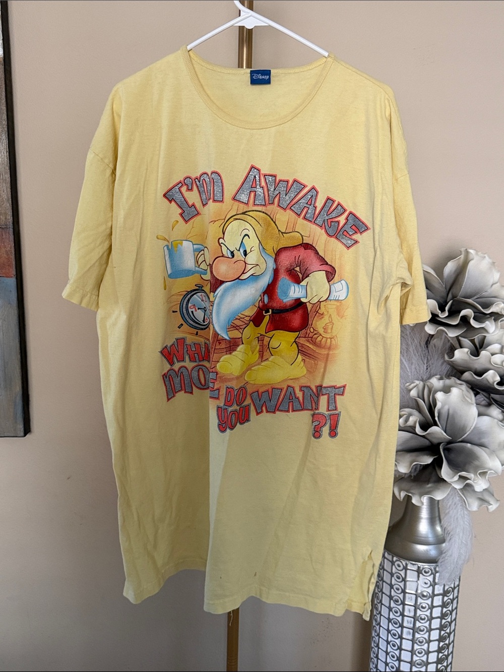 Disney Yellow Short Sleeve Dopey Graphic Tee